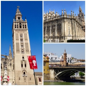 La Giralda, la Cathedrale et le Pont de Triana